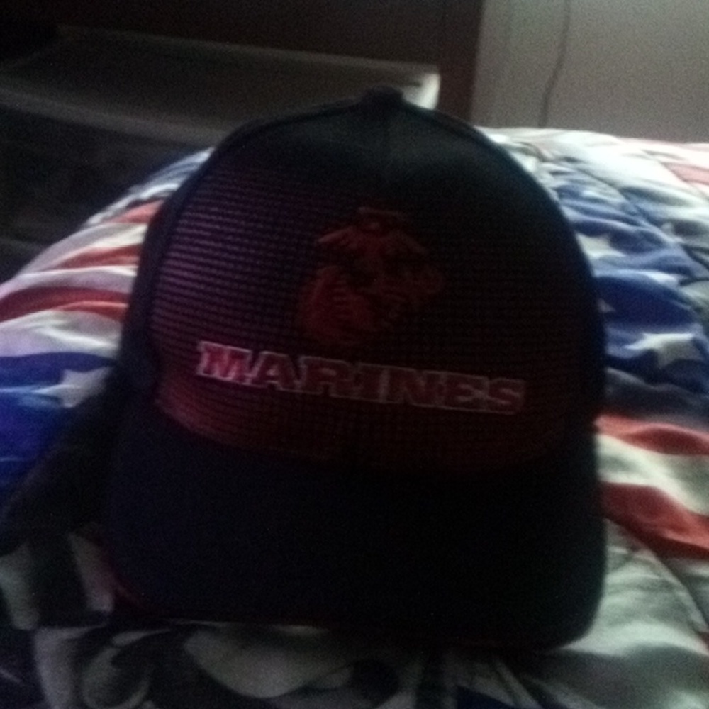United States Marine red and black hat
